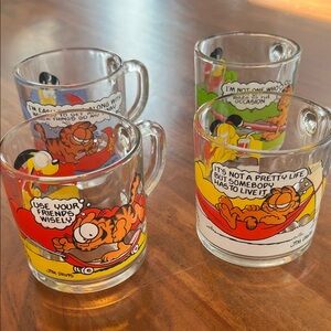 SET of 1980 Garfield Comic Retro Mugs McDonald’s Mug Set in Excellent Condition